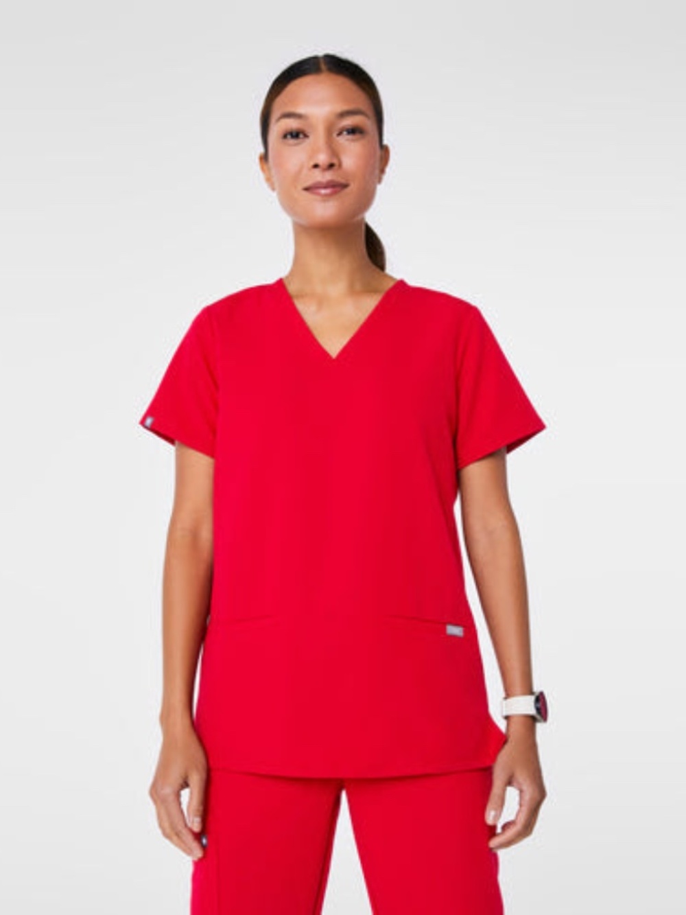 FIGS Casma Scrub Top - Pop Red - S
